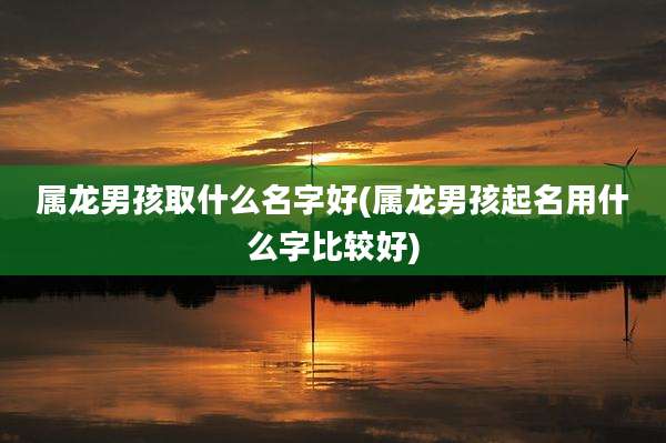 属龙男孩取什么名字好(属龙男孩起名用什么字比较好)