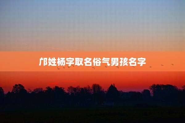 邝姓杨字取名俗气男孩名字