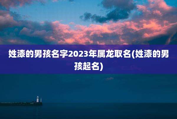 姓漆的男孩名字2023年属龙取名(姓漆的男孩起名)