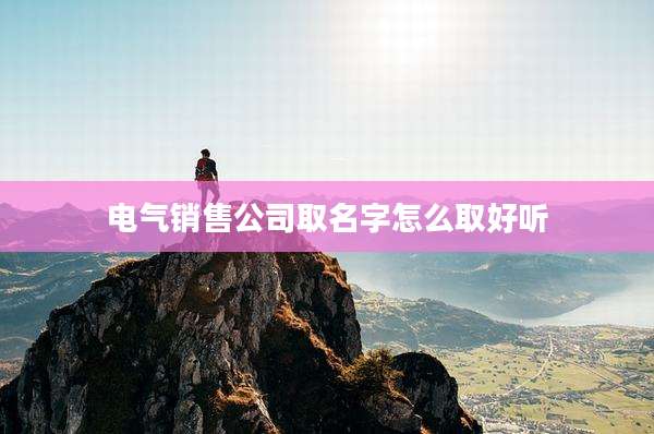 电气销售公司取名字怎么取好听