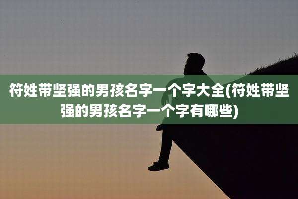 符姓带坚强的男孩名字一个字大全(符姓带坚强的男孩名字一个字有哪些)