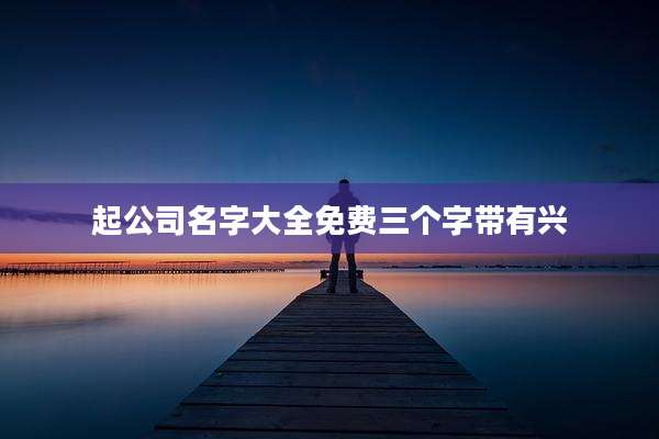 起公司名字大全免费三个字带有兴
