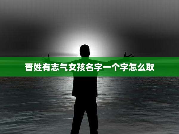 晋姓有志气女孩名字一个字怎么取