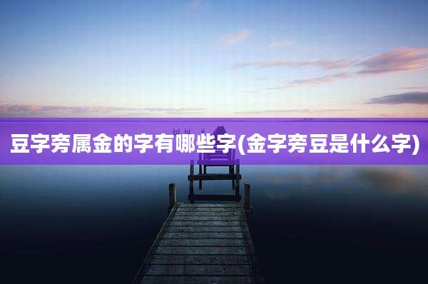 豆字旁属金的字有哪些字(金字旁豆是什么字)