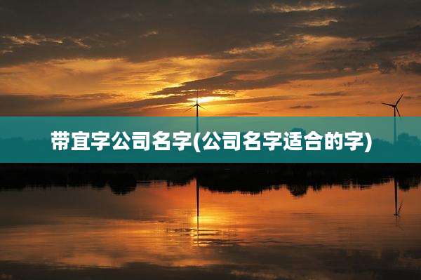 带宜字公司名字(公司名字适合的字)