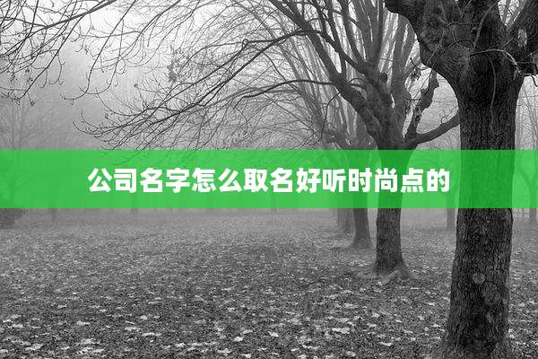 公司名字怎么取名好听时尚点的