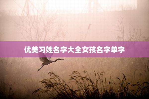 优美习姓名字大全女孩名字单字