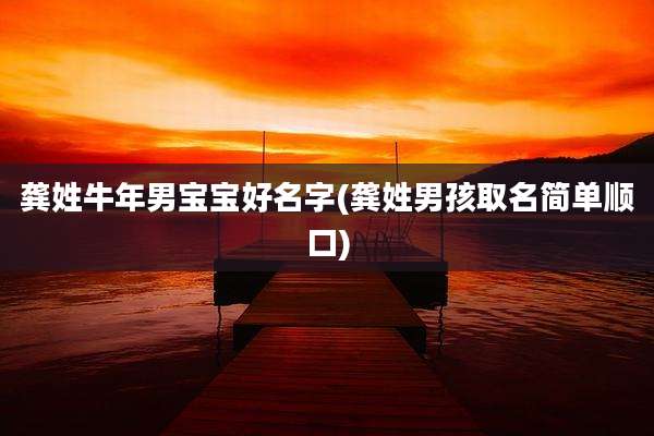龚姓牛年男宝宝好名字(龚姓男孩取名简单顺口)