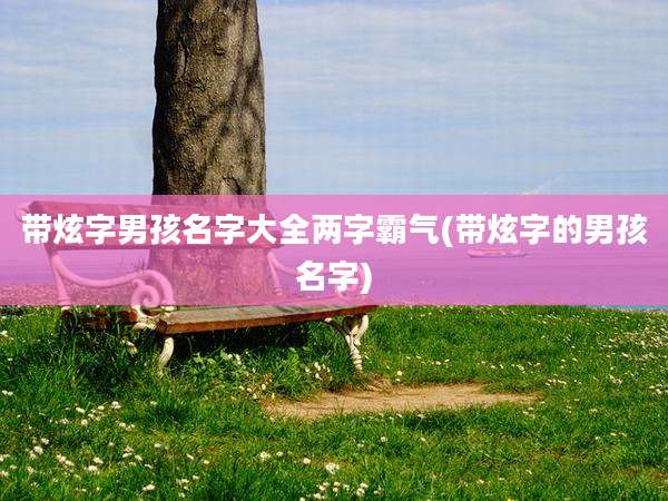 带炫字男孩名字大全两字霸气(带炫字的男孩名字)