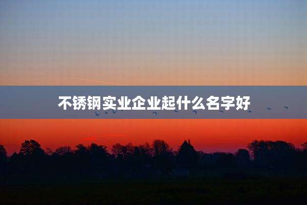 不锈钢实业企业起什么名字好