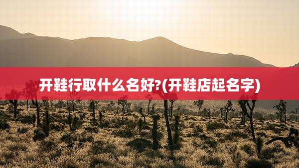 开鞋行取什么名好?(开鞋店起名字)