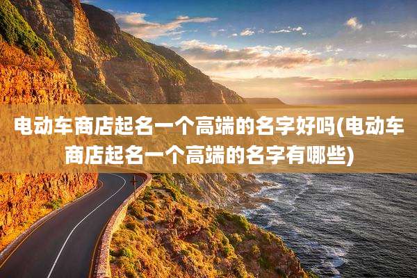 电动车商店起名一个高端的名字好吗(电动车商店起名一个高端的名字有哪些)