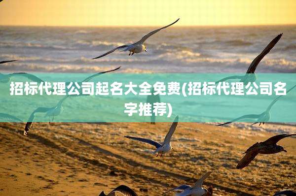招标代理公司起名大全免费(招标代理公司名字推荐)
