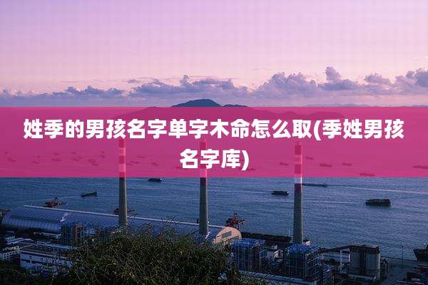 姓季的男孩名字单字木命怎么取(季姓男孩名字库)