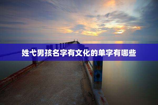 姓弋男孩名字有文化的单字有哪些