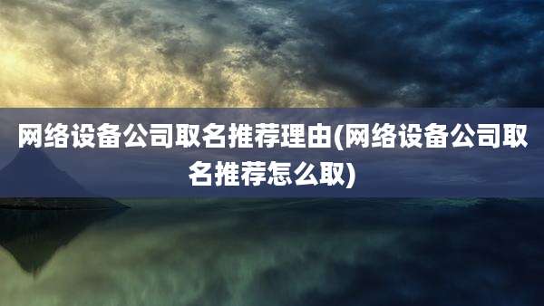 网络设备公司取名推荐理由(网络设备公司取名推荐怎么取)