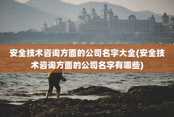 安全技术咨询方面的公司名字大全(安全技术咨询方面的公司名字有哪些)