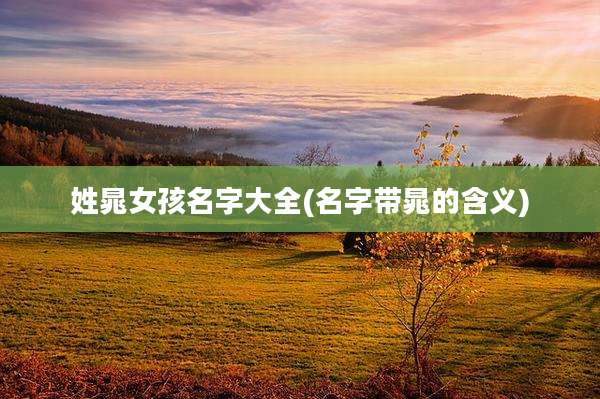姓晁女孩名字大全(名字带晁的含义)