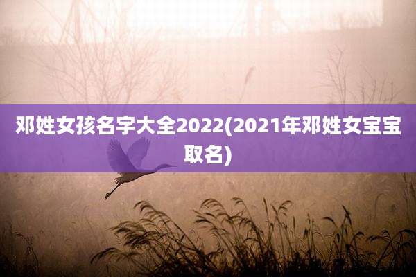 邓姓女孩名字大全2022(2021年邓姓女宝宝取名)