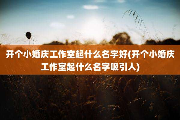 开个小婚庆工作室起什么名字好(开个小婚庆工作室起什么名字吸引人)
