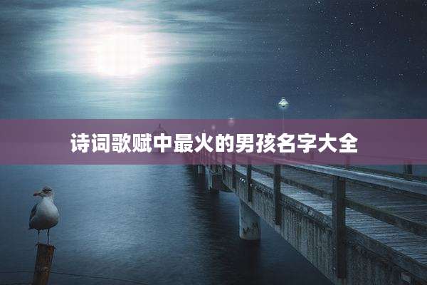 诗词歌赋中最火的男孩名字大全