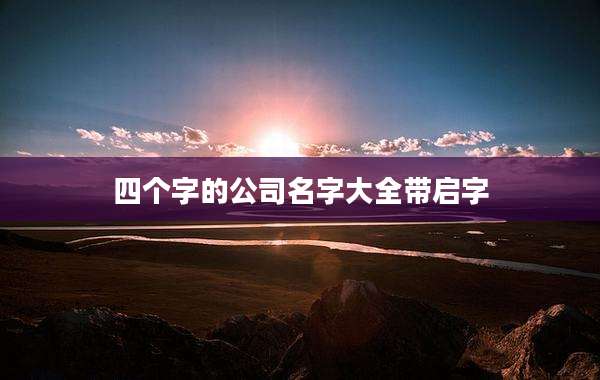 四个字的公司名字大全带启字