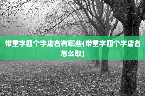 带重字四个字店名有哪些(带重字四个字店名怎么取)