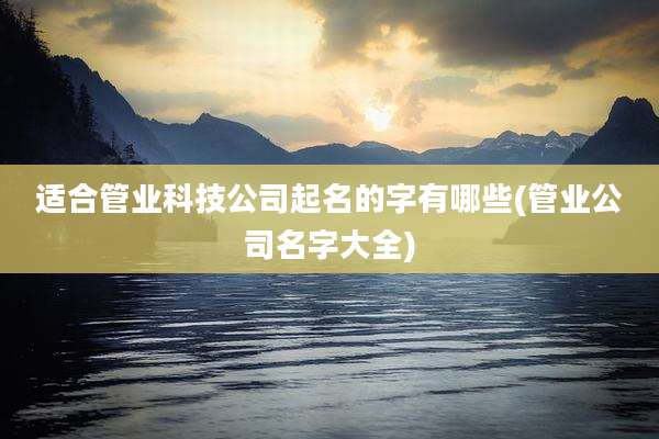 适合管业科技公司起名的字有哪些(管业公司名字大全)