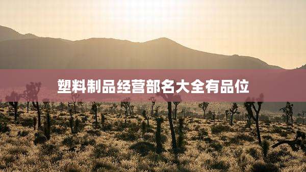 塑料制品经营部名大全有品位