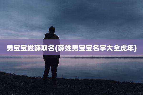 男宝宝姓薛取名(薛姓男宝宝名字大全虎年)