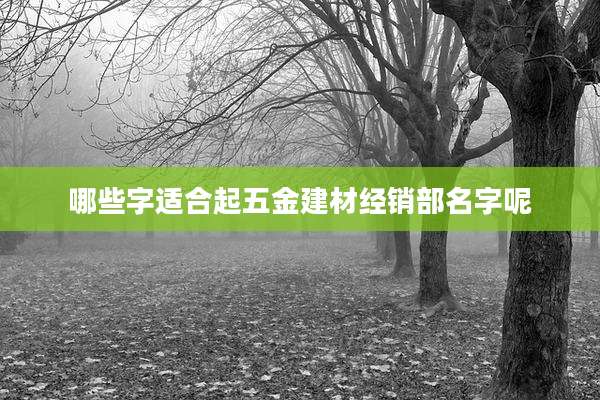 哪些字适合起五金建材经销部名字呢