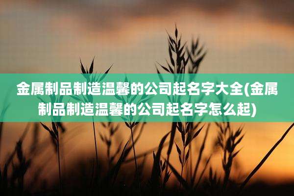 金属制品制造温馨的公司起名字大全(金属制品制造温馨的公司起名字怎么起)
