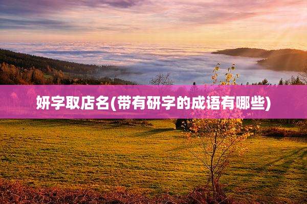 妍字取店名(带有研字的成语有哪些)
