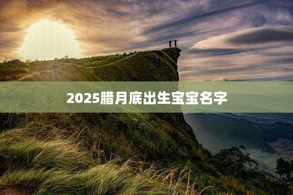 2025腊月底出生宝宝名字