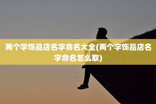 两个字饰品店名字命名大全(两个字饰品店名字命名怎么取)