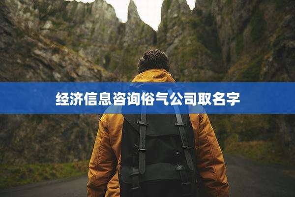 经济信息咨询俗气公司取名字