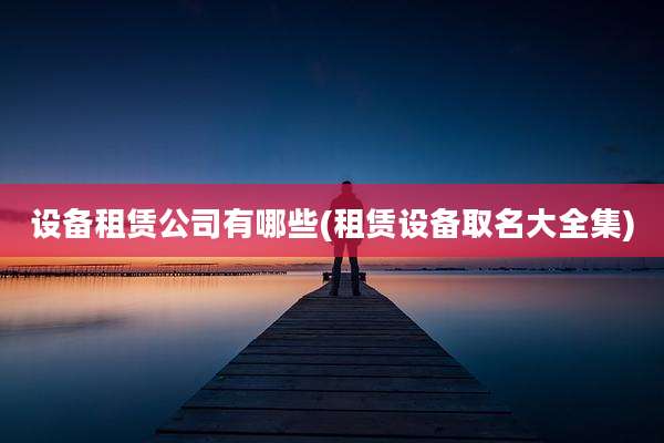 设备租赁公司有哪些(租赁设备取名大全集)
