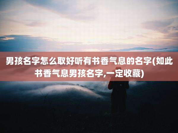 男孩名字怎么取好听有书香气息的名字(如此书香气息男孩名字,一定收藏)