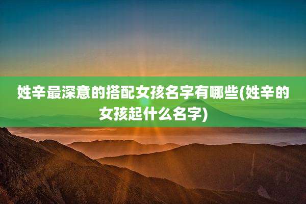 姓辛最深意的搭配女孩名字有哪些(姓辛的女孩起什么名字)