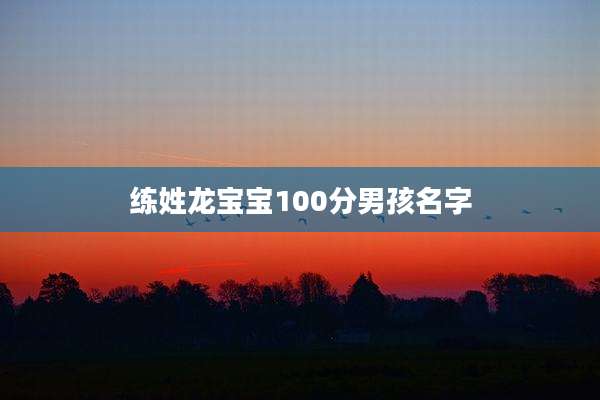 练姓龙宝宝100分男孩名字