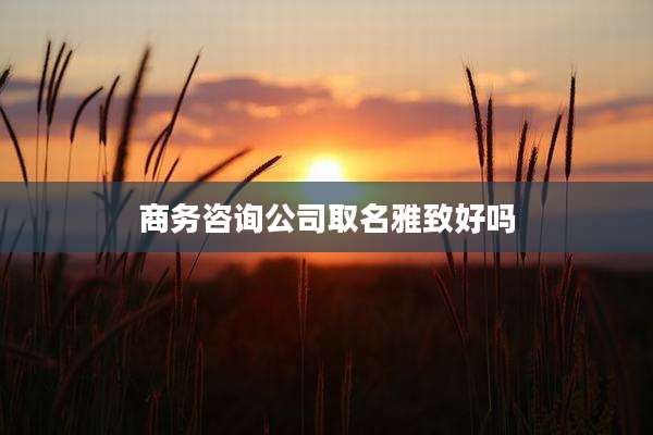 商务咨询公司取名雅致好吗
