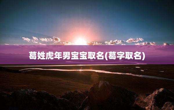 葛姓虎年男宝宝取名(葛字取名)