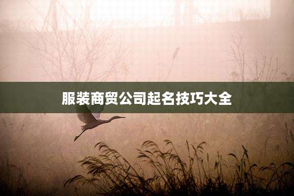 服装商贸公司起名技巧大全