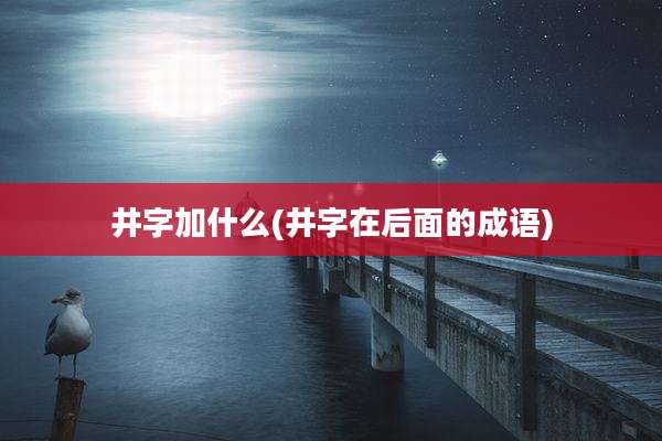 井字加什么(井字在后面的成语)
