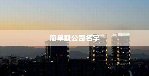 简单取公司名字