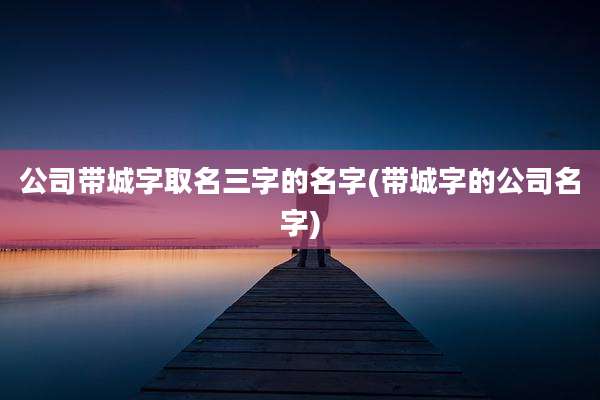 公司带城字取名三字的名字(带城字的公司名字)