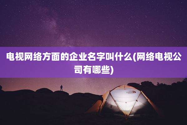 电视网络方面的企业名字叫什么(网络电视公司有哪些)