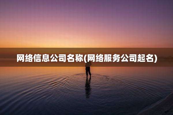 网络信息公司名称(网络服务公司起名)