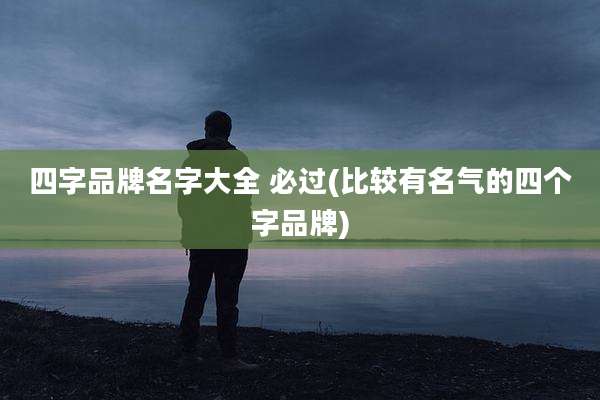 四字品牌名字大全 必过(比较有名气的四个字品牌)