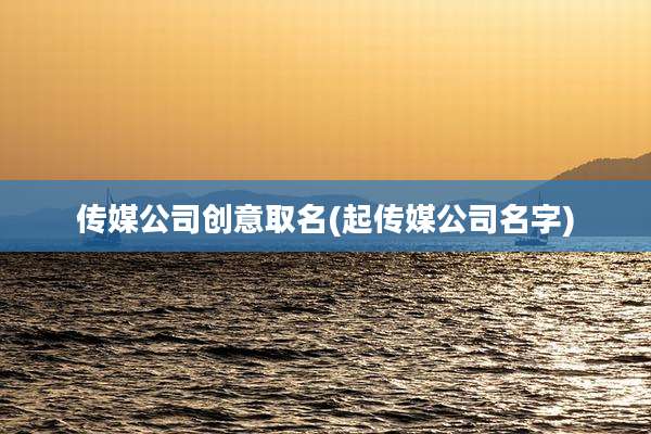 传媒公司创意取名(起传媒公司名字)